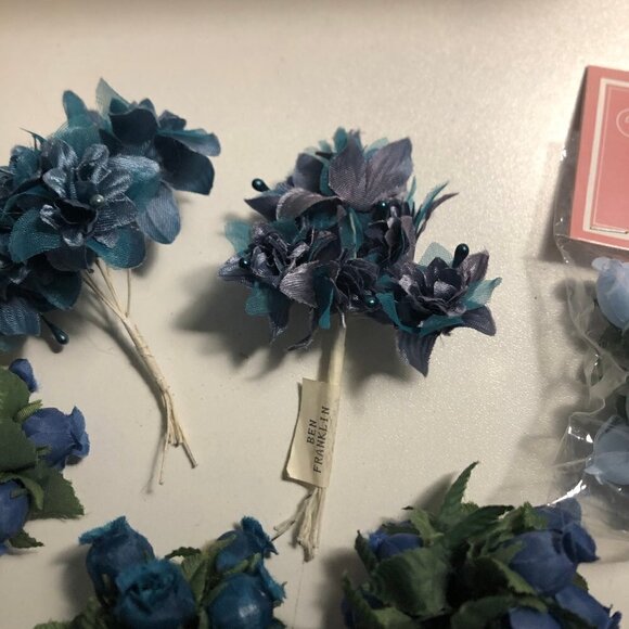 Mini Craft Roses Flowers Weddings Showers - Blue #2556 - Picture 6 of 6